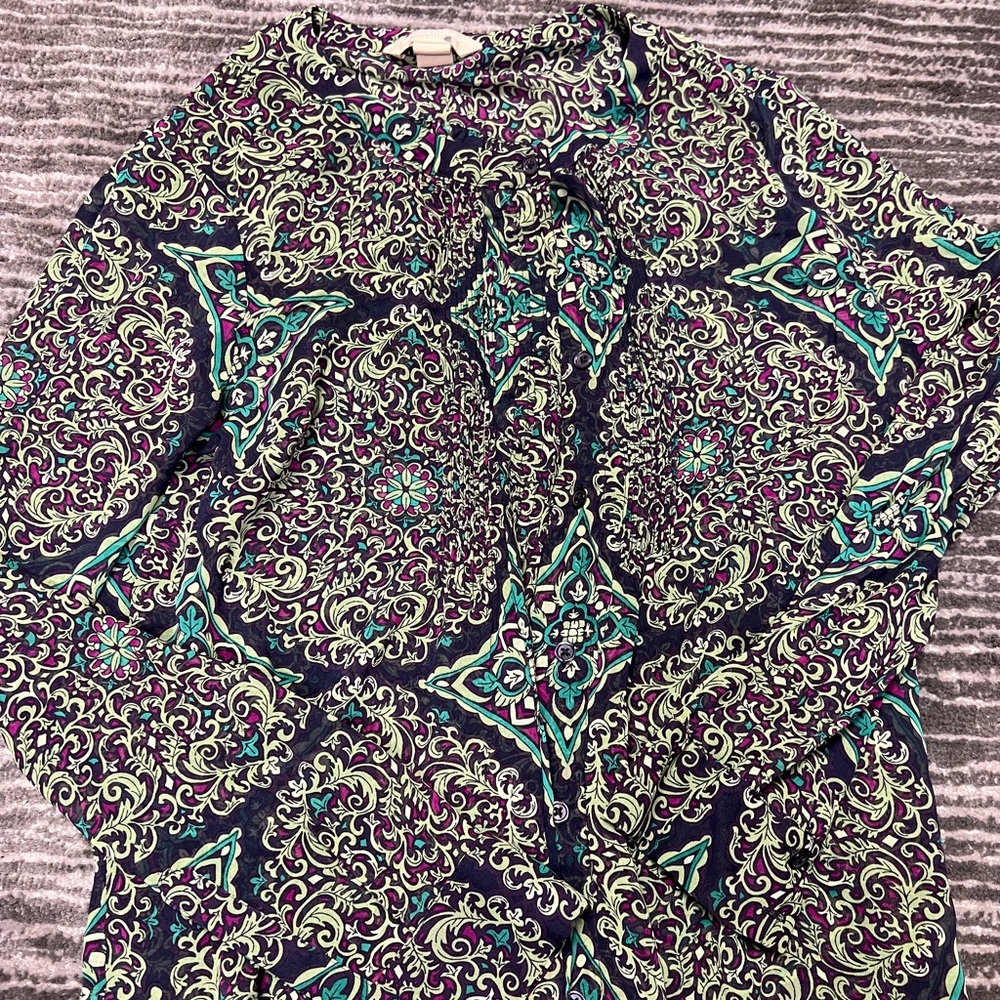 Floral print button up shirt